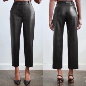 Aritzia Babaton Black Vegan Leather Cropped Pant